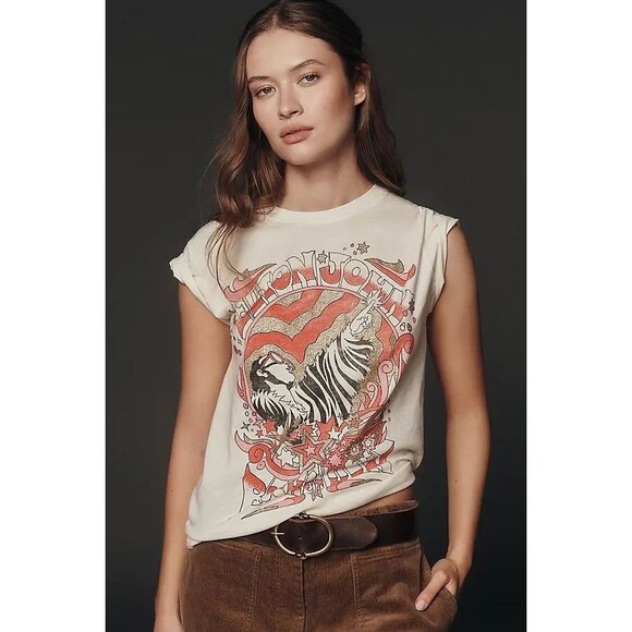 Anthropologie Tops - Anthropologie LetluvElton John Graphic Tee Glitter Small S NWT